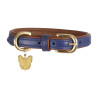 Collier pour chien en cuir matelassé Shires Digby & Fox - Marine
