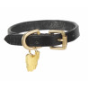 Collier pour chien en cuir plat Shires Digby & Fox - Noir