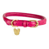 Ronde leren hondenhalsband Shires Digby & Fox - Roze