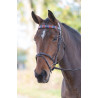 Shires Velociti Gara leren frontriem polo-style - Rood / marineblauw