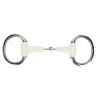 Shires EquiKind Softie dubbelgebroken olijfhoofdstelbit met platte schakel - Staal