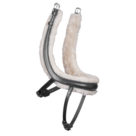 Franse gebogen neusriem met fleece Shires Velociti Rapida