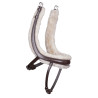 Franse gebogen neusriem met fleece Shires Velociti Rapida - Bruin