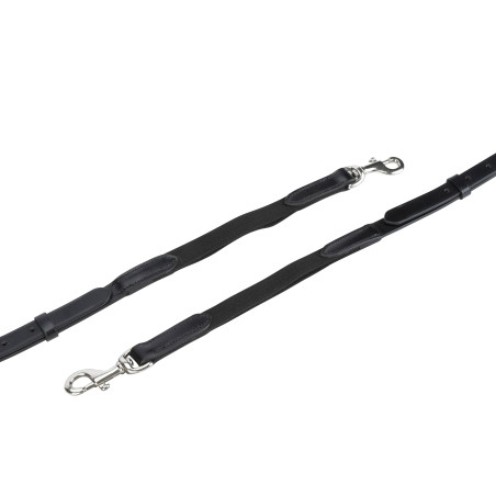 Rênes fixes cuir et élastique Shires Velociti Gara