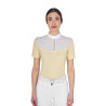 Polo de concours Equestro femme coupe slim avec empiècements en tissu effet soie - Soleil