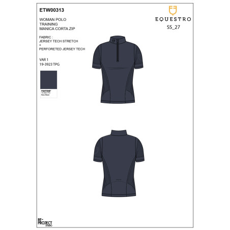 T-shirt Equestro femme d’entraînement en tissu technique micro-perforé