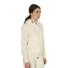Sweat à capuche Equestro zippé femme adjusté - Blanc antique