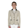 Veste de concours Equestro enfant unisexe zippée et à boutons - Oxford Tan