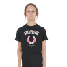 Meisjes T-shirt Horse Team van katoen - Zwart