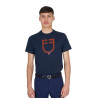 Basic T-shirt voor heren met glanzend logo - Marine / marine