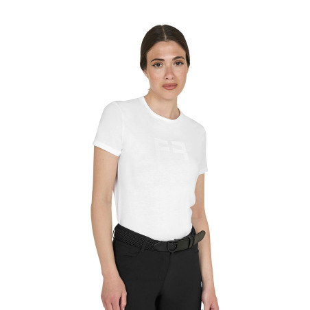 T-shirt basique Equestro femme logo brillant ton sur ton