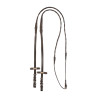 Rênes Magna en cuir Equestro avec grip en caoutchouc - Marron