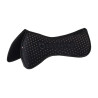 Amortisseur en mousse à mémoire Equestro de forme avec grip pailleté et logo en silicone - Noir / argent