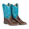 Bottes western Pool's Ranch pour enfants - Marron foncé / turquoise