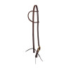 Bridon western à oreilles roulées Platinum Pro - Marron foncé