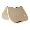 Tapis de saut Equestro matelassé Wave en tissu technique - Oxford tan / blanc antique