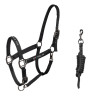 Equestro x FISE halsters, gevoerd en verstelbaar - Zwart