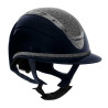 Dameshelm Equestro Apocalypse glanzende schaal met strass EN 1384-2023 - Marine / gunmetal