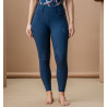 Broek Hybrid Horseware geborstelde kniegreep AA Fina dames - Marine
