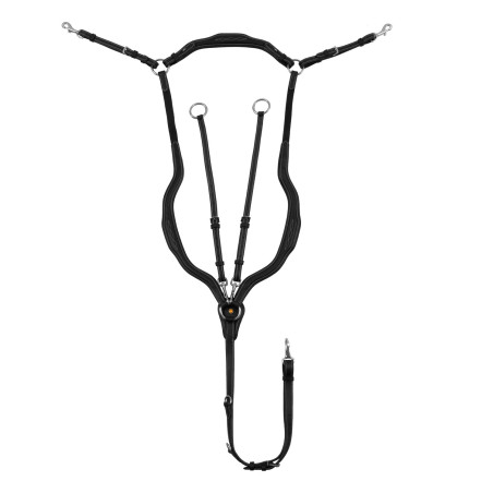 Collier de chasse Equestro anatomique en cuir avec martingale amovible