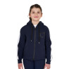 Sweat à capuche Equestro en coton pour fille avec fermeture éclair frontale - Marine blazer
