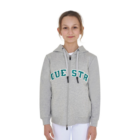 Sweat à capuche Equestro zippé pour enfant avec inscription effet éponge