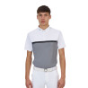 Wedstrijdpolo heren Equestro Ridertechnology korte mouw en rits - Wit / spotvogel