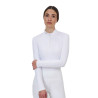 Wedstrijdpolo dames Equestro Ridertechnology lange mouw en rits - Wit