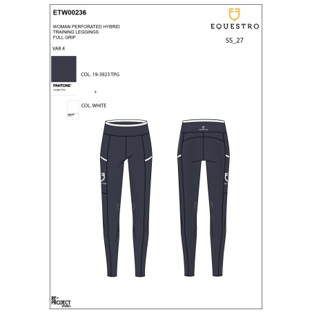 Legging Equestro femme avec décorations perforées