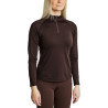Polo manches longues d’hiver MoErica avec quart de zip Dusty Rose Montar - Marron