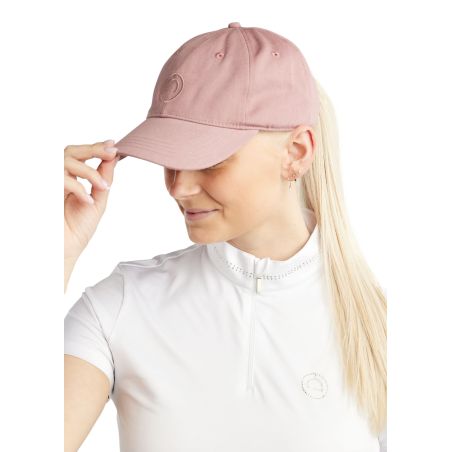 MoBea katoenen pet met ton-sur-ton logo borduursel Blush Montar