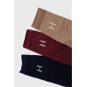 Chaussettes Harcour Carly par 3 - Vigne / marine / chevron