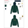 Sweat à capuche femme Equestro X Fise 100 - Vert sauge profond / forêt bleue