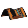 Tapis en laine avec dessous en feutre Pool's - Noir / orange / blanc