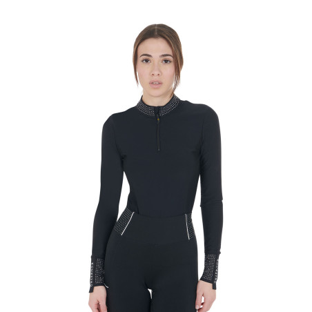 Dames technische trainingspolo met strass Equestro
