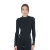 Polo technique d’entraînement pour femme avec strass Equestro - Noir