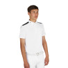 Heren polo wedstrijd slim fit korte mouw Equestro - Wit