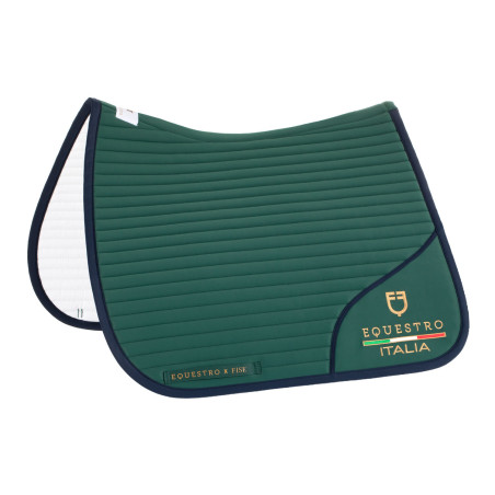 Dressuurzadelonderlegger met geborduurd logo Equestro X Fise 100