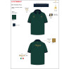 Polo homme d’entraînement trois boutons Equestro X Fise 100 - Blanc / vert sauge profond