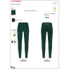 Legging femme coupe slim full grip Equestro X Fise 100 - Vert sauge profond / forêt bleue