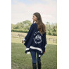 Poncho tricoté rayure Tommy Hilfiger Equestrian fermeture - Desert sky