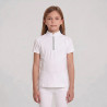 Wedstrijdshirt meisjes klassiek korte mouw met glitterrits oudroze maat 160 kinderen - Wit