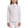 Wedstrijdshirt meisjes klassiek lange mouw met glitterrits oudroze maat 160 kinderen - Wit