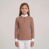 Wedstrijdshirt meisjes klassiek lange mouw met glitterrits oudroze maat 160 kinderen - Oudroze