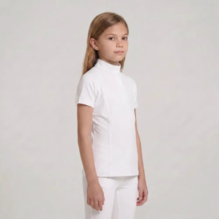 Wedstrijdshirt meisjes klassiek korte mouw wit maat 160 kinderen