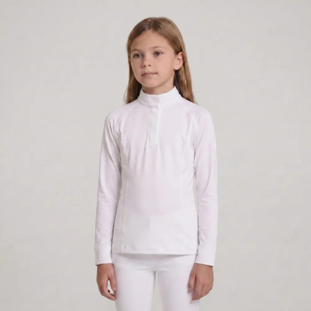 Wedstrijdshirt meisjes klassiek lange mouw wit maat 160 kinderen kinderen