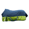 Couverture d'extérieur HKM Chester 600D 100g - Bleu marine / citron vert
