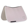 Dressuurzadeldek met golfstiksel Equestro - Violet vilt / zandwit