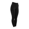 Legging femme taille haute en tissu technique monogramme Equestro - Noir