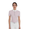 Polo de concours femme à manches courtes avec strass Equestro - Violet feutré